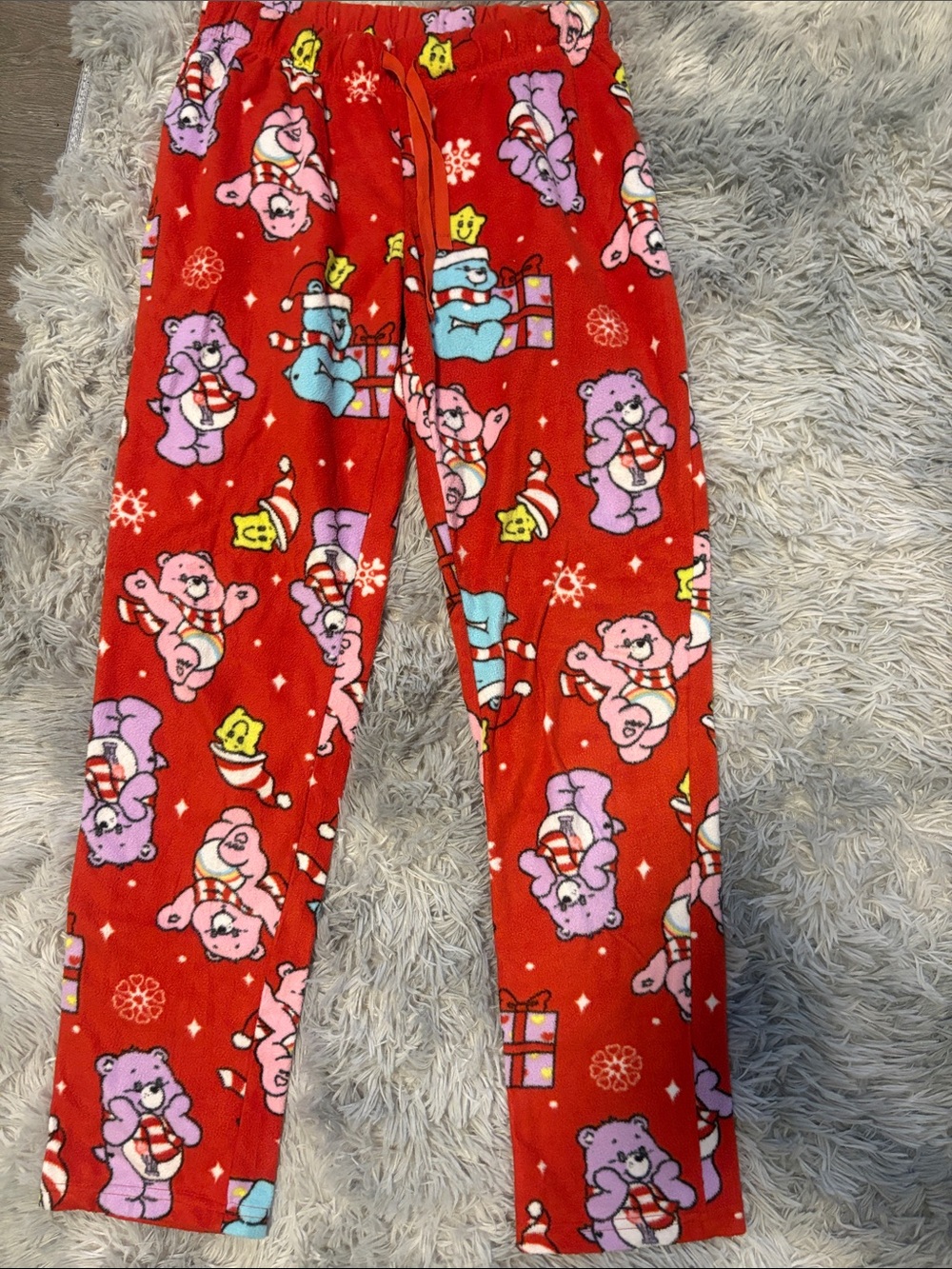 Red Holiday Care Bear Fleece Pajama Pants